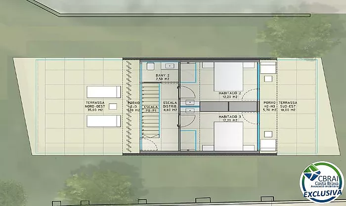 Proyecto : Parcela con casa moderna de 3 habitaciones